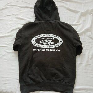 Tin Fish Imperial Beach Charcoal Graphic Hoodie Medium